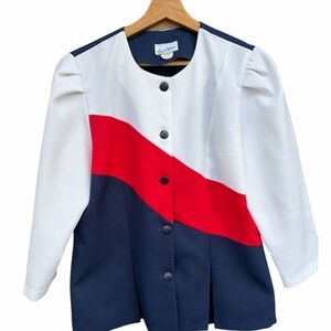 Vtg. 70/80’s Women’s Colorblock Jacket - Red, White, and Blue